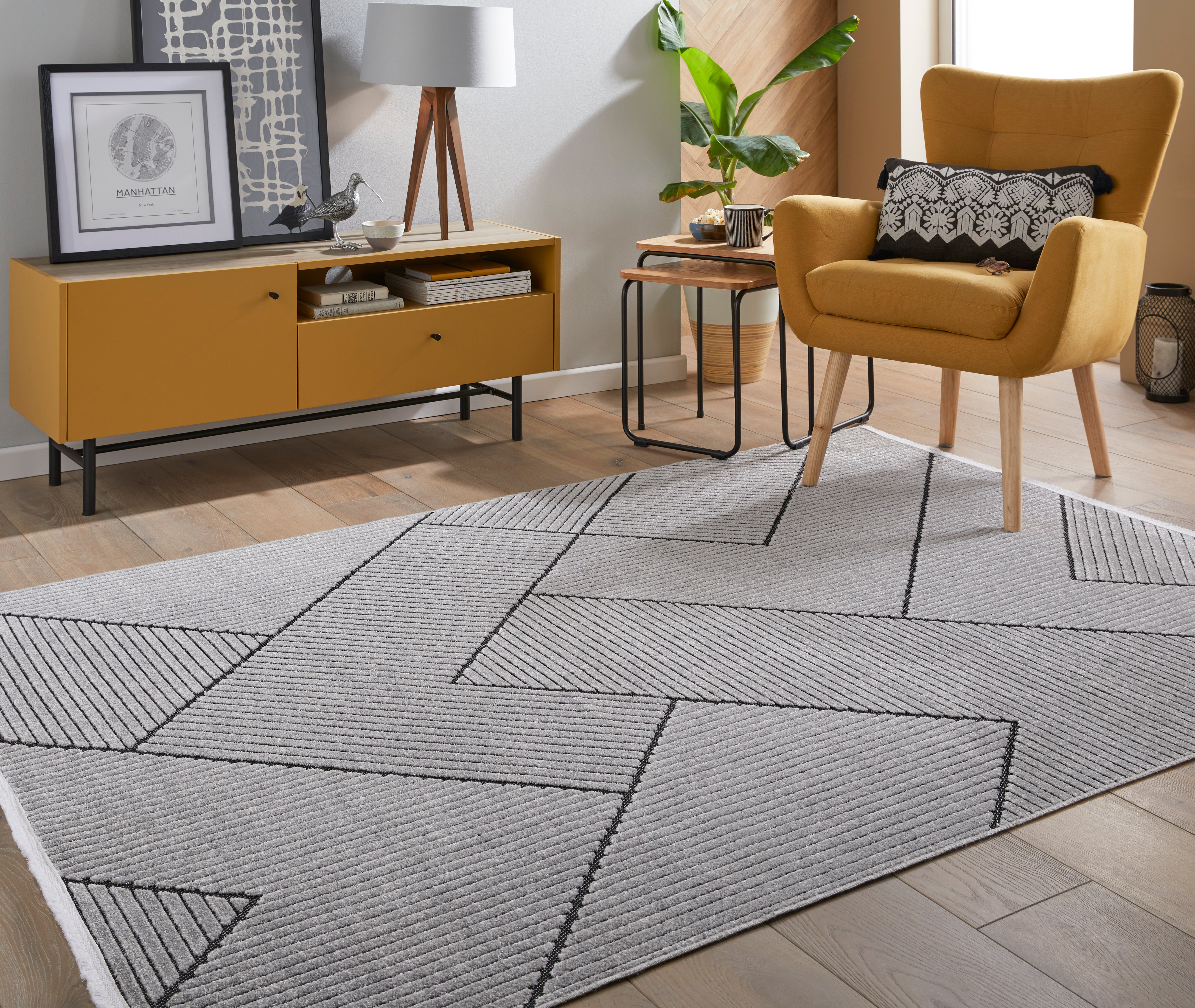 Concept Looms Jazz JAZ16 Grey Black Indoor/Outdoor Rug
